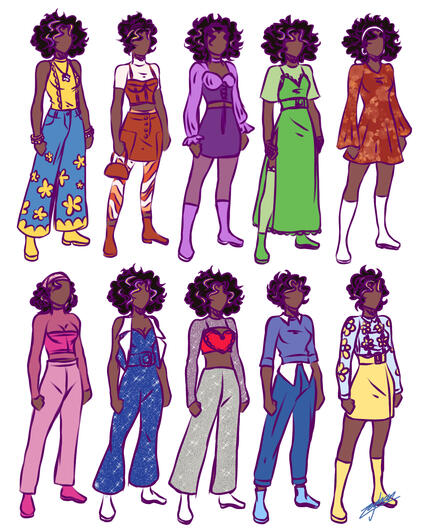 OC outfit concept sketches
