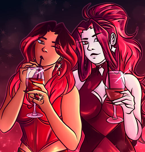 Mine and NyomiLeigh&#39;s OCs hanging out